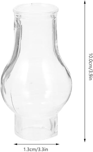 Miniatura 7 de HOMSFOU Chimenea de vidrio transparente para lámparas de aceite, reemplazo de pantalla de lámpara de queroseno, vidrio transparente