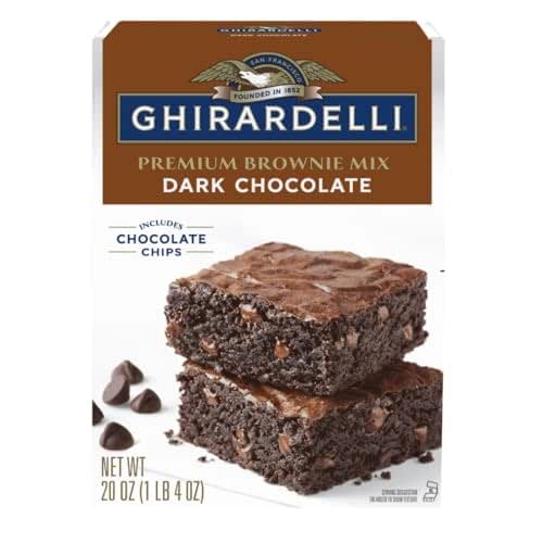 Ghirardelli Dark Chocolate Premium Brownie Mix, Includes Chocolate Chips, 20