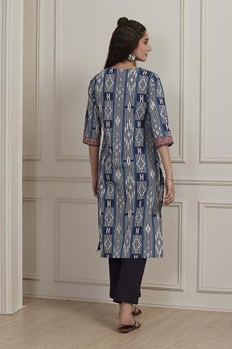 Image of BIBA Women Cotton Printed Straight Kurta
