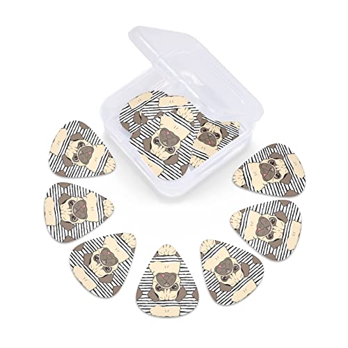 Médiators de guitare 12-Pack Funny Happy Pug Dog médiators pour guitare électrique guitare acoustique diverses guitares - Les Beatles, Paul McCartney, John Lennon, RIngo Starr, George Harrison Médiators de guitare 12-Pack Funny Happy Pug Dog médiators pour guitare électrique guitare acoustique diverses guitares – Image 6