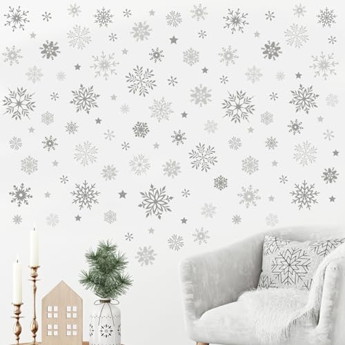 Vinilos Decorativos Copos de Nieve Gris Mfault 35x12 in miniatura 3