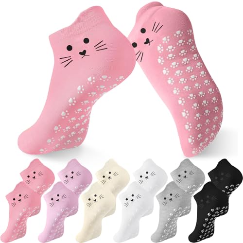 La mejor comparación de Ropa de Yoga y Pilates para Niña que Puedes Comprar On-line. 43 Geyoga Paquete De 6 Calcetines Antideslizantes Con Diseño De Gato Para Mujer, Bonitos Calcetines De Yoga Con Diseño De Gato Para Niña, Ideales Para Pilates, Baile Y...