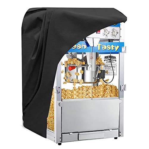 Image of 420D Waterproof Popcorn Machine Cover 16 inchL x 18 inchW x 31 inchH fit for Great Northern | Adjustable drawstring cinches bottom securely. Two side handles aid lifting. Waterproof fabric keeps machine dry.