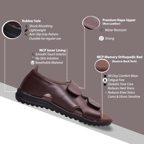 Image of DR PLUS Men's Healthcare, Diabetic and Orthopedic Light Weight MCR /MCP Footwear /Sandals /Slipper /Chappal