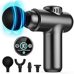 Mini Massage Gun, Pocket-Sized Deep Tissue Massager, 30 Speeds Handheld Muscle Massage Gun, Portable Percussion Massager with 4 Heads, Powerful Massage Gun Cordless the Ideal Gift for Mother's Day