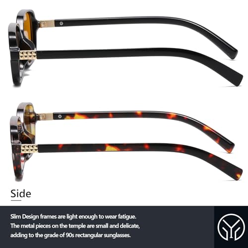 Retro Rectangular Sunglasses for Women Men Trendy Small Square Sun Glasses 90s Vintage Shades3