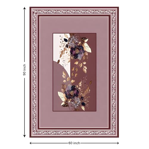 Image of Cloth Fusion Velvet Floral Dining Table Cover Cloth 6 Seater with Stunning Gold Foil Design for Home Decor (60x90 Inch, Maroon)