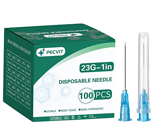 100Pack 23 Gauge 1 inch Needle Luer Lock Lab Dispensing Accessories for Measuring,Refilling Inks