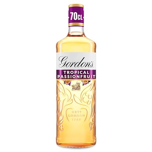 Gordons Tropical Passionfruit Distilled Gin | 37.5% vol | 70cl | Tropical Passionfruit Flavours with Juniper Notes & Gin Botanicals | Enjoy in a Gin Glass with Tonic | Flavoured Gin