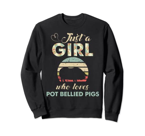 Just A Girl Who Loves Pot Bellied Cerdos Premium Regalo de granjero Sudadera