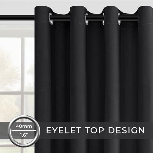 Cortinas opacas y térmicas MRTREES de dos paneles con ojales para ventanas de dormitorios 3