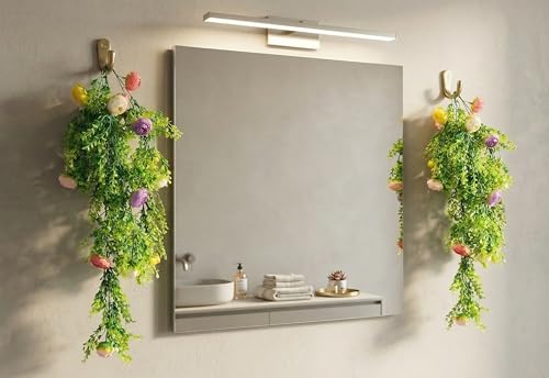 Image of Dekorly 2 Pack Artificial Plants Artificial Hanging Plants Faux Eucalyptus Leaf Greenery Fake Hanging Eucalyptus Plant (Green) (2, Multi Colour Fern Vines)