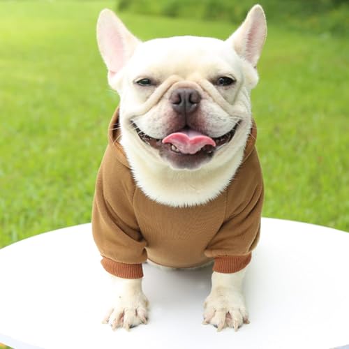 Image of Pet Dog Cold Weather Coat with Pocket Winter Dog Hoodie Warm Puppy Clothes for Small Dogs Chihuahua Clothing (Khaki, Small)