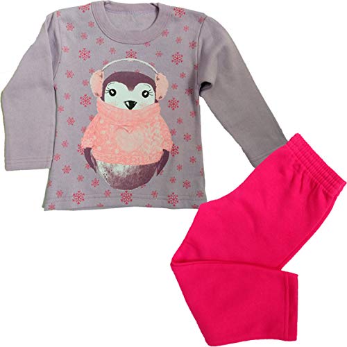 Conjunto Moletom Infantil Menina - Blusa + Calça - Roupa de Frio Feminina Roupa de Inverno 1 a 3 Ano