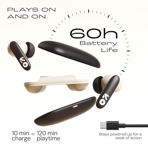 Image of GOBOULT Y1 v2.0 Ear Buds Wireless with 60H Playtime, Zen Quad Mic ENC, 45ms Low Latency, Touch Control, Dual Device Pairing, Bluetooth 6.0, 13mm Bass Driver Earbud TWS Wireless Earphone (Black Onyx)