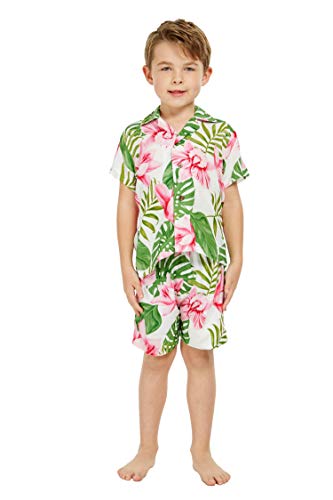 Hawaii Hangover Boy Aloha Luau Shirt Cabana Set in Wispy Cereus Black