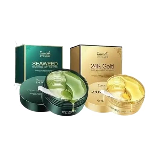 Eye Cooling Gel Pads, 24K Gold and Green Combo, 120 Pcs, Gel Patch, Dark Circle and Puffy Eyes Treatment, Hydrating, Anti-Ageing, Unscented-image-42