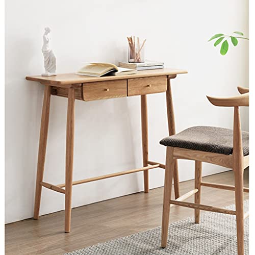 Nizame Walnut Console Table With Drawer, Solid Wood Sofa Table Log Wall Table, Tall Tables For Entryway, Tv Stand, Rustic, Cabin Decor (Color : Original Wood, Size : 100 * 35 * 85Cm) #TOP5