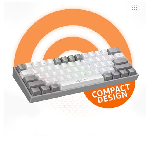 Image of amazon basics Pro Series RGB Wired Mechanical Gaming Keyboard | Red switches with 40g Actuation Force | Customizable & Programmable RGB | 61 Swappable Key Full Rollover Layout (Black)