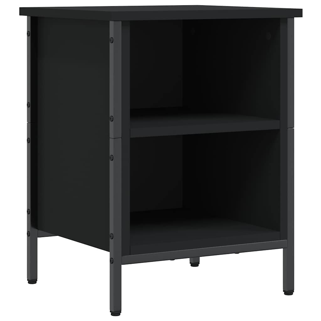 Zapatero negro de 38 cm industrial pequeño con 2 compartimentos abiertos
