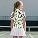 Goronwyfloyd Green Cactus Childrens Golf Shirt Quick Dry Girls Short Sleeve Zip Up Shirt for Outdoor Activities Daily Trip Size 5-12Y