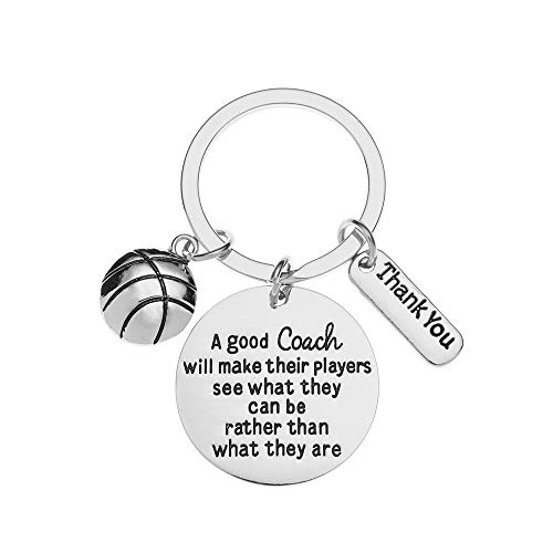 Sportybella Basketball Coach Keychain, Basketball Coach Gifts, A Good Coach Will Make Their Players See What They Can Be, Rather Than What They are Keychain for Men and Women