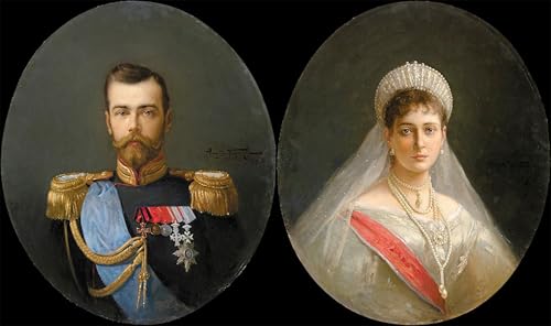 Portraits de Nikolai II et Alexandra Fedorovna Makovsky Impression Art Mural Premium 60x90