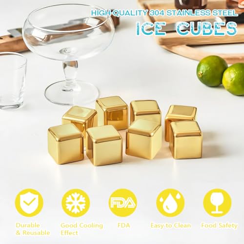 Cubos de Hielo Reutilizables de Acero Inoxidable, Pack 8 miniatura 3