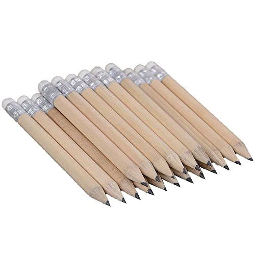 10pcs Mini Wooden Pencils with Eraser HB Black Lead Standard Pencil Set Writing Tool School Stationery Painting Drawing Supplies