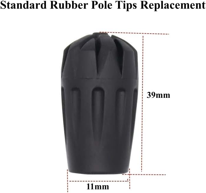 Miniatura 2 de Puntas de bastón de goma, 4 piezas de repuesto para bastones de trekking, patas de goma para bastones de senderismo, bastones de senderismo,