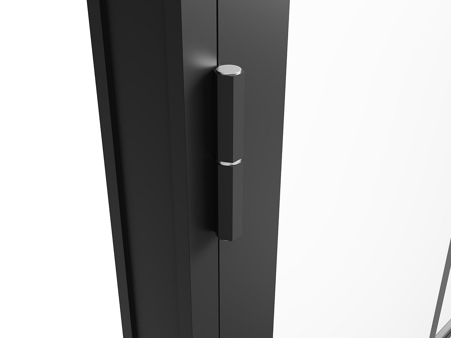 Vente-unique - Cerradura de puerta reversible H204 x L73 cm de aluminio y vidrio templado - SEROTO
