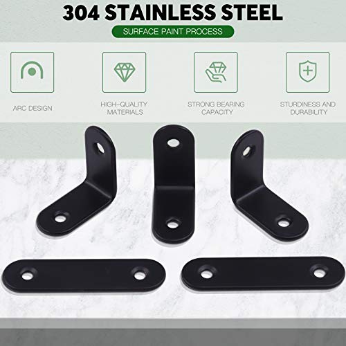 Keadic 16 Sets Black Corner Brace Kit - Image 3