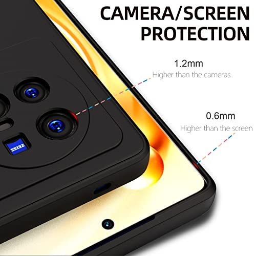Image of Kapa Matte Lens Protective Shockproof Flexible Back Cover for Vivo X80, Slim Silicone with Soft Lining Shockproof Flexible Full Body Bumper Case (Black)