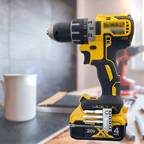 Aluminum 1/4-Inch Hex Bits Holders Fit For Dewalt Wrox Cordless Impacts Screwdrivers, Powerful Magnet Drill Bit Sleeve Organizer,Easy Access To Hex Screw Bit Storage On Side Of Power Drill,Left Side #TOP5