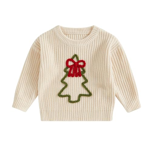Toddler Baby Christmas Outfit Girl Boy Christmas Knit Sweater Infant Christmas Tree Pullover Fall Winter Clothes