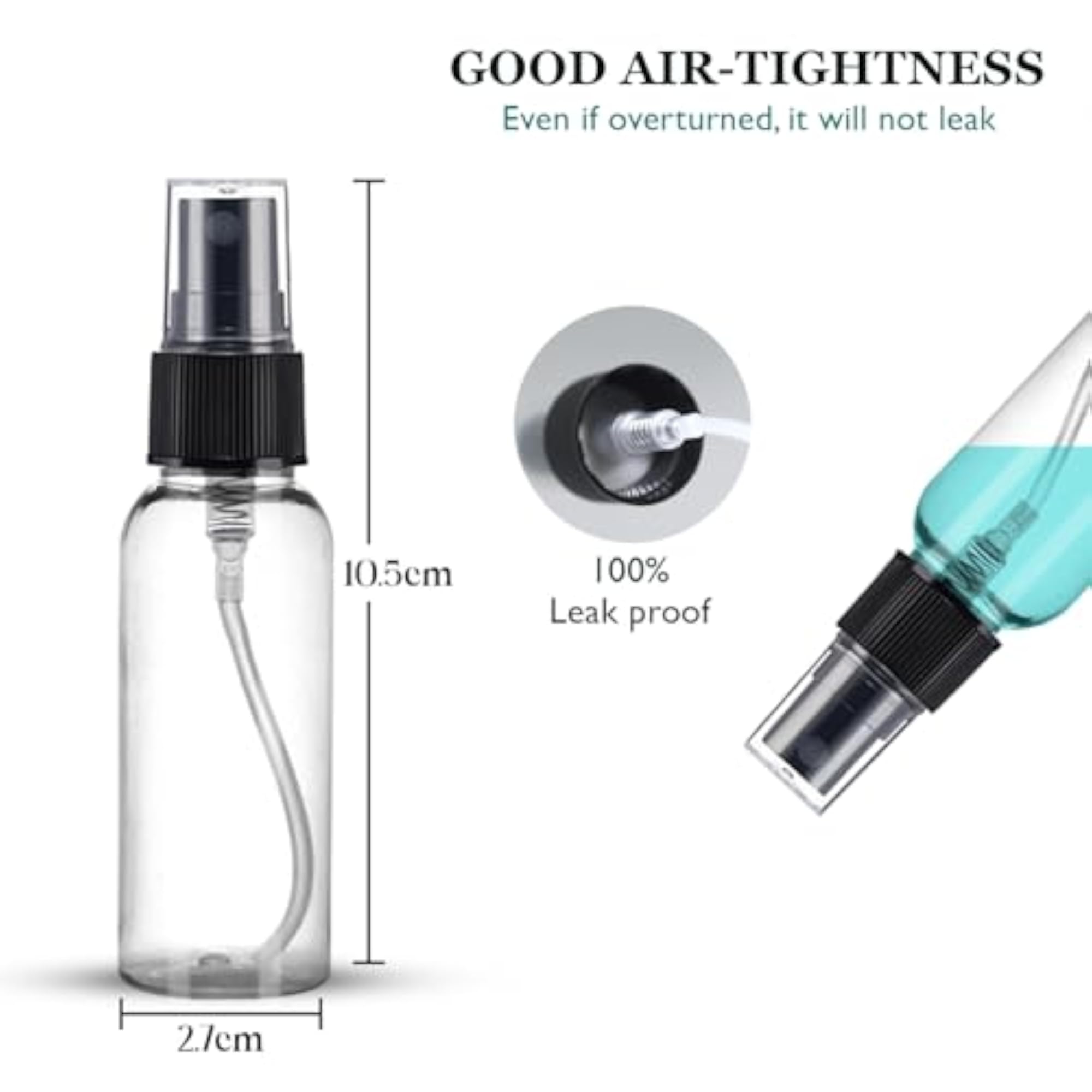 30ml Transparent Plastic Empty Fine Mist Spray Bottle