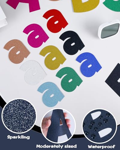 Image of 249 Pcs Glitter Bulletin Board Letters, Numbers and Punctuation 4 Inch | Cut Out Letters for Bulletin Board Decorations, Poster Board Letters Alphabet Cutouts for Classroom Wall Decor (Black)