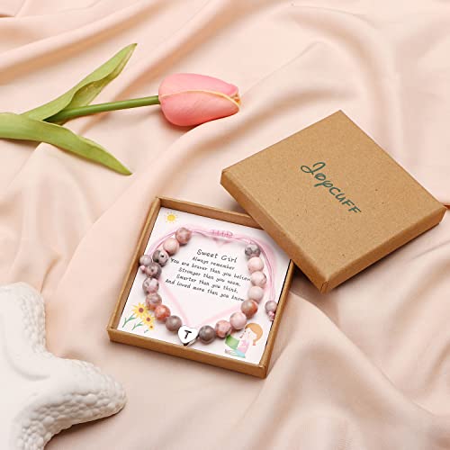 Birthday Gifts For Girls Jewelry Initial Charm Bracelets Stainless Steel Heart 26 Letters Alphabet Bracelet For Daughter Niece Crystal Stone Beads Bracelet Inspirational Gifts For 15 Year Old Girl #TOP5