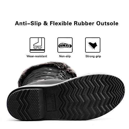 Aleader Women's Lace Up Waterproof Winter Snow Boots Black 8.5 D(M) Us #TOP5