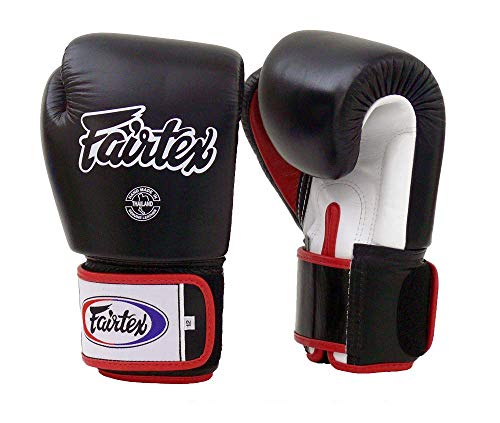 Fairtex Muay Thai Boxing Gloves BGV1 Black/White/Red Gloves - 16 oz