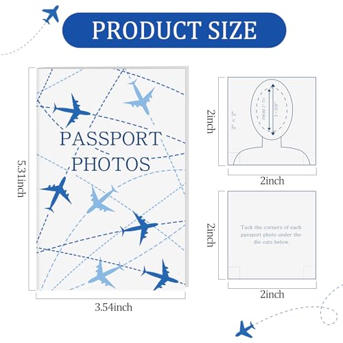 100 Pcs Passport Photo Holder Folders Passport Photo Folders with Compartment to Place Photos Safely for Customers Deliver Pictures, 5.31 x 3.54 Inch2