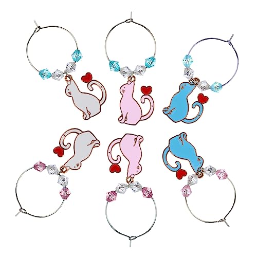 ifundom 1 Conjunto 6 Pçs Anel De Copo De Vinho Para Gato Lembrancinhas De Casamento Anel De Sereia P