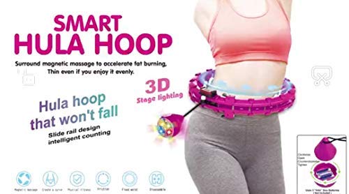 XEWEA Hula Hoop Smart Fitness Weight Loss Ring with LED Colorful Light Adjustable Size Detachable Massage Yoga Ring for Adult and Child Artifact Sports Equipment Abdominal Waist Exercise