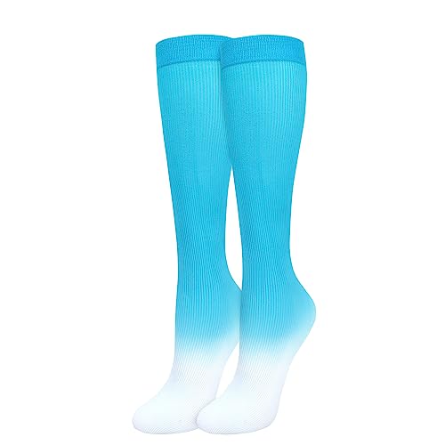 Image of Benefeet Sox Women Girls Thin Nylon Knee High Socks Long Tube Socks Unisex Soft Cozy High Calf Sock Tie Dye /Gradient