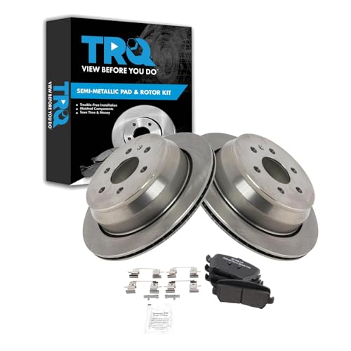 Image of TRQ Rear Brake Pad and Rotor Set Semi Metallic