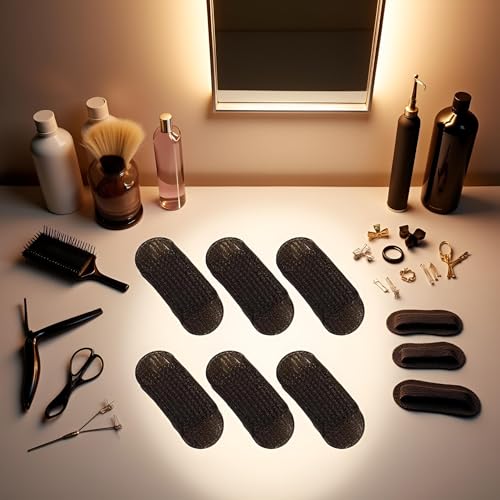 6 Pcs Brown Sponge Volume Hair Bases Volume Inserts Hair Clip Fluffy Hair Cushion Bump It up Hair Piece Hair Styling Pad for Women Girls Clips and Barrettes Hair Accessories
