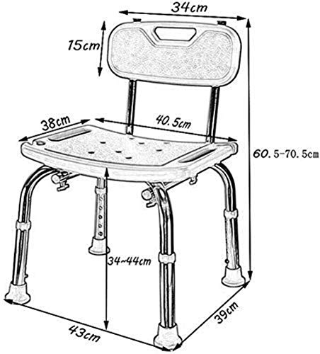 Nivok Bath Stools,Height-Adjustable Shower Stool - Lightweight Aluminum Alloy Shower Stool - Bath Seat/Shower Chair/Folding Bath Bench - Shower Stool/Bath For Seniors Disability/With Backrest #TOP1