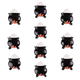 Bulk 10pcs Halloween Witch Brew Pot Fire Party Flatback Resin Scrapbooking Cabochons DIY Hair Bow Ce