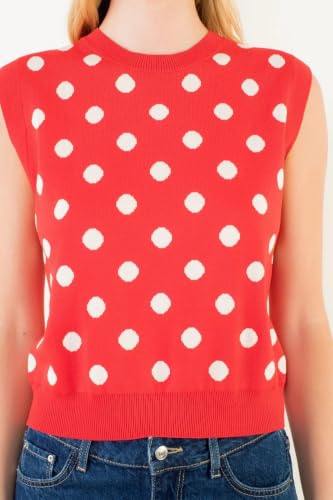 Image of Women Graphic Sweater Vest Y2k Knit Tank Top Lightweight Pullover Top