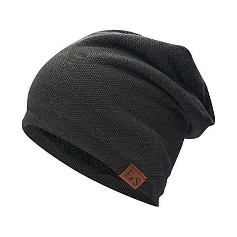 LIANGFANG Slouch Beanie Mütze Herren Damen Wintermütze Longbeanie Übergangsmütze Atmungsaktiv Herbst Warmem Fleece für Radfahren, Laufen, Joggen Cover